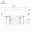 Table basse nuage en loupe de 101,6 cm (40 po) avec 4 pieds ronds, table basse moderne à profil bas, table centrale irrégulière unique pour salon-1387588809