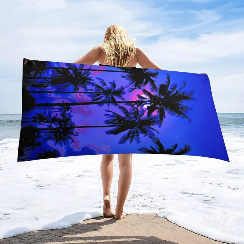 Serviette de plage de nuit sans sable 63 "x32", serviettes de voyage légères à séchage rapide pour adultes