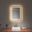 Miroir de salle de bain sans cadre à lumière DEL antibuée avec rétroéclairage et sans cadre-91383702