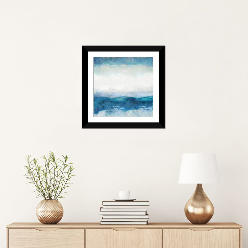 «Aqua Motion», reproduction sur toile, Papier beaux-arts encadré noir, Blanc, H 24 po x l 24 po x P 1 po