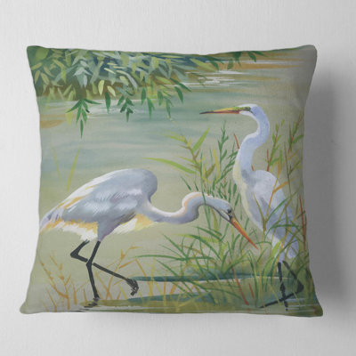 Coussin Heron Birds I - Traditional
