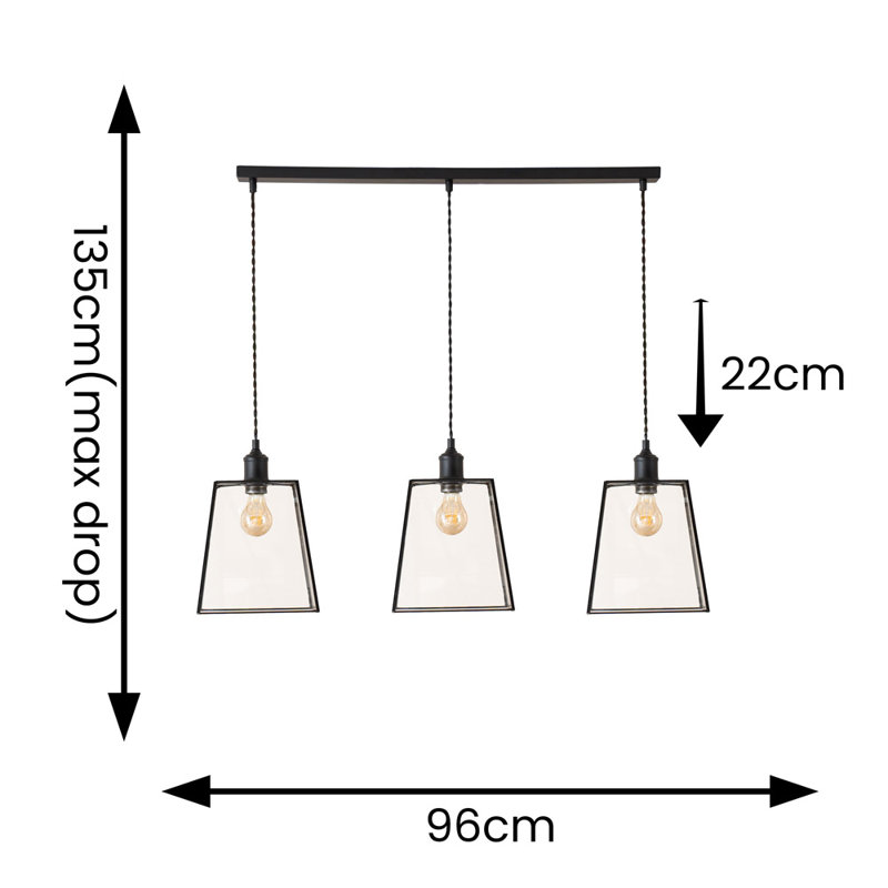 3 - Light Pendant, No, Matte Black