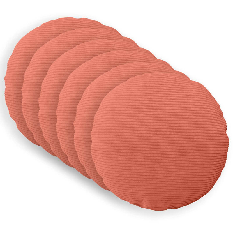 Blue Cushion Cover, Round 60cm, Red Orange