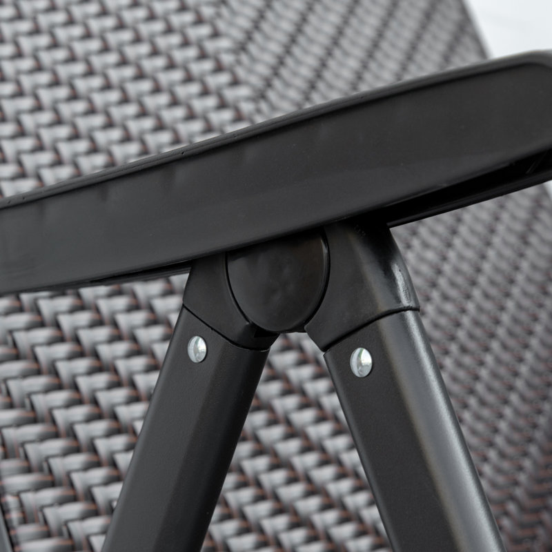 Chaise de salle à manger pliante pour patio, Brun