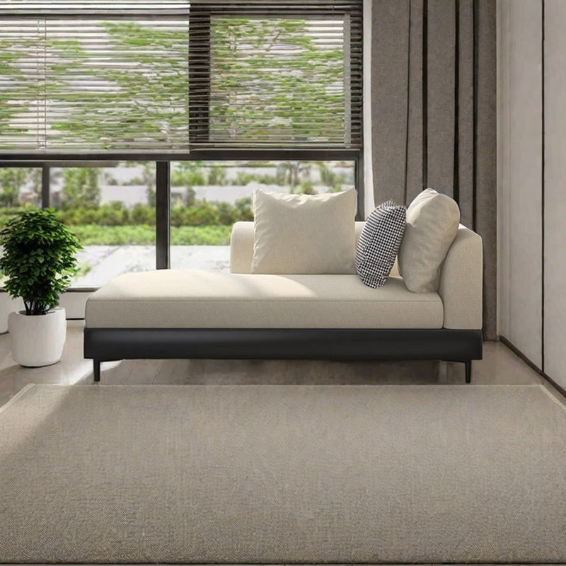 Chaise longue simple en éponge de style moderne, Orienté à droite, Beige