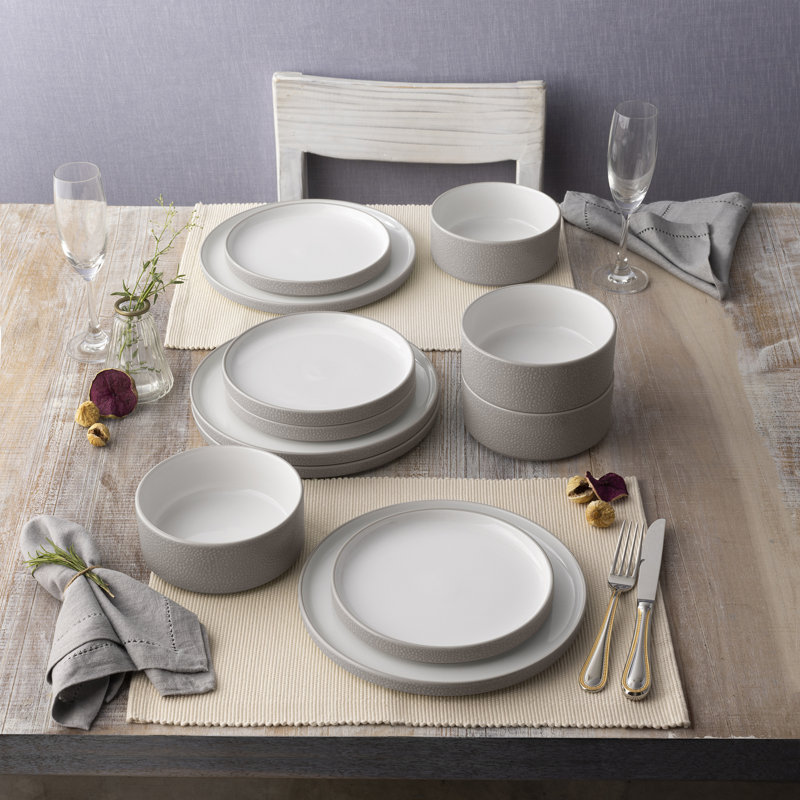 Noritake Colortex Stone 12-Piece Dinnerware Set, Service for 4, Taupe