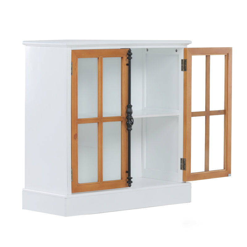 Mirrored Rectangle Accent Chest, White