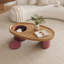 Table basse Mid-Century ovale 45,3 "avec finition noyer