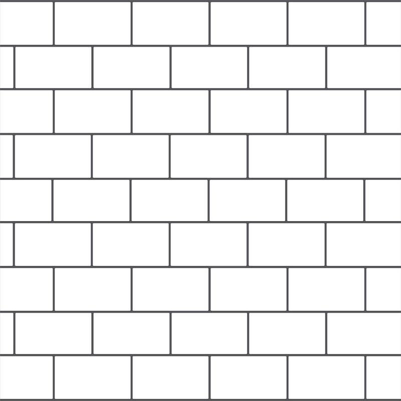14cm W x 28cm L Aluminum Peel and Stick Subway Tile, Brilliant White