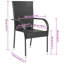 Ensemble de 4 chaises de salle à manger vidaXL en PE noir, acier thermolaqué-2074853819