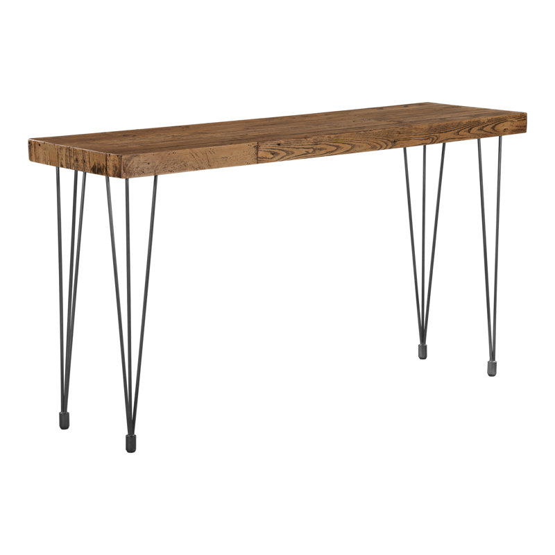 Libra 67'' Solid Wood Console Table, Rustic Brown