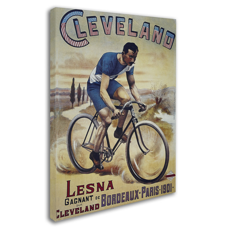 Vintage Bicycle Advertisement Canvas Art in Multicolor