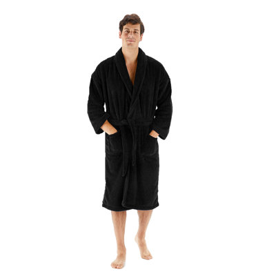 Fleece Women's Above Knee Bathrobe with Pockets and Hood for Kids
