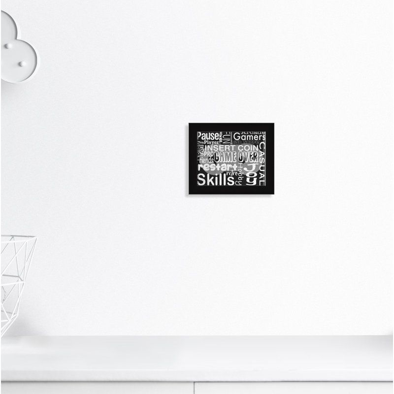 Juvenile Gaming Gaming Love 1, impression sur papier pour enfants, H 10 po x l 12 po x P 0,63 po, Cadre noir