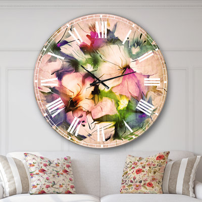 Watercolor Floral Bouquet - Horloge murale traditionnelle