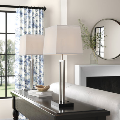 Lasater 28.5" Black Table Lamp Set with USB