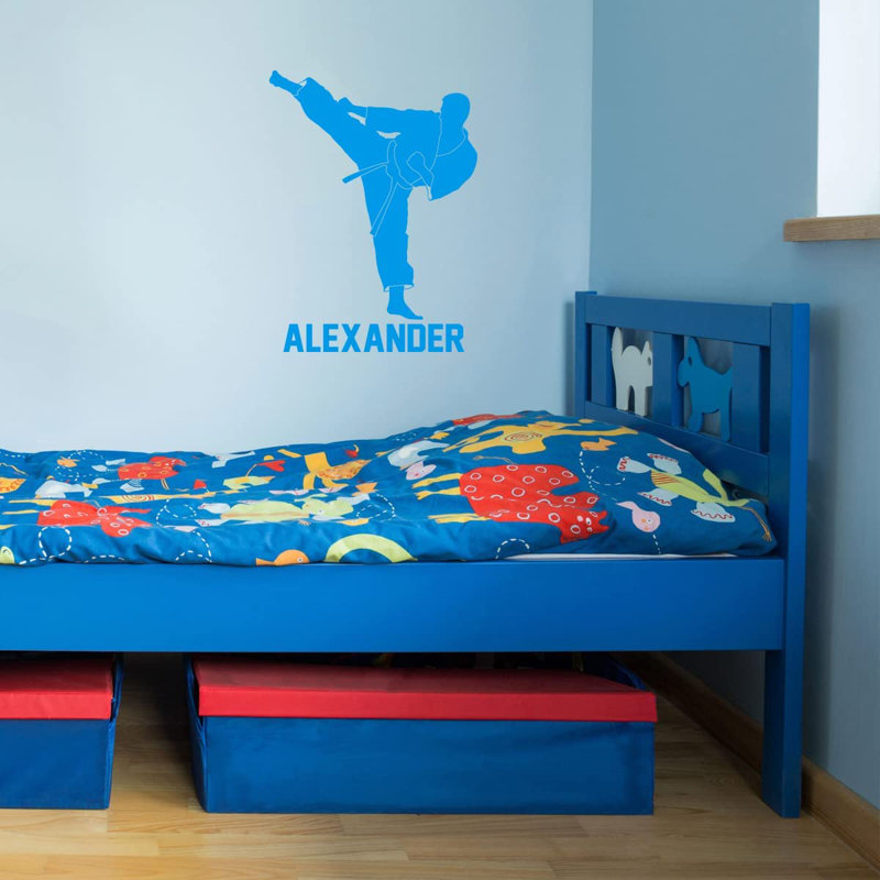 Adhésif décoratif trinité karaté personnalisé pour enfants Trinx - CS100, Bleu ciel, H 23 po x l 18 po
