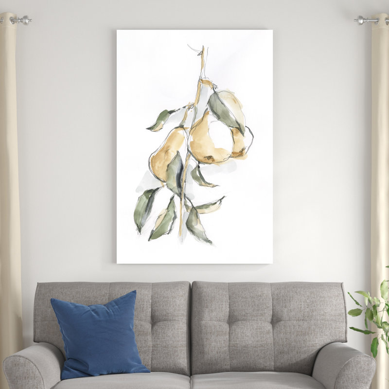 Aquarelle, fruits, contour I, H 48 po x l 32 po x P 1,25 po