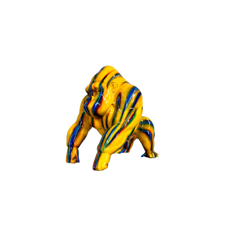 Sculpture couleur bronze Gorille Tie-Dye
