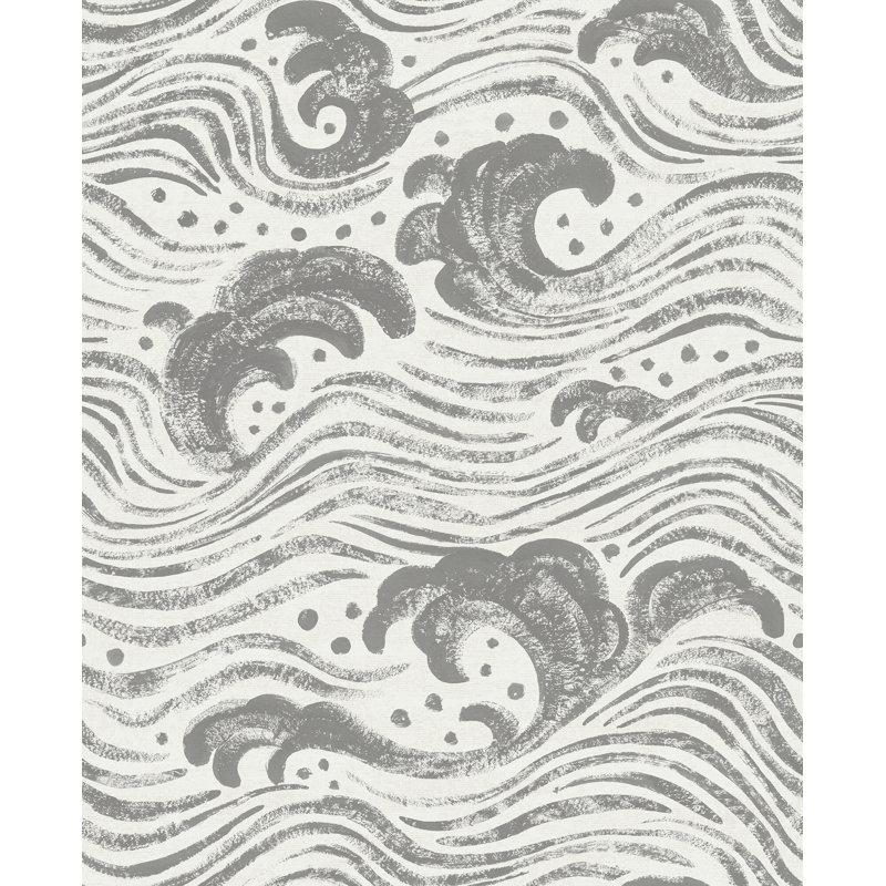 Papier peint Swell Wave, Gris anthracite