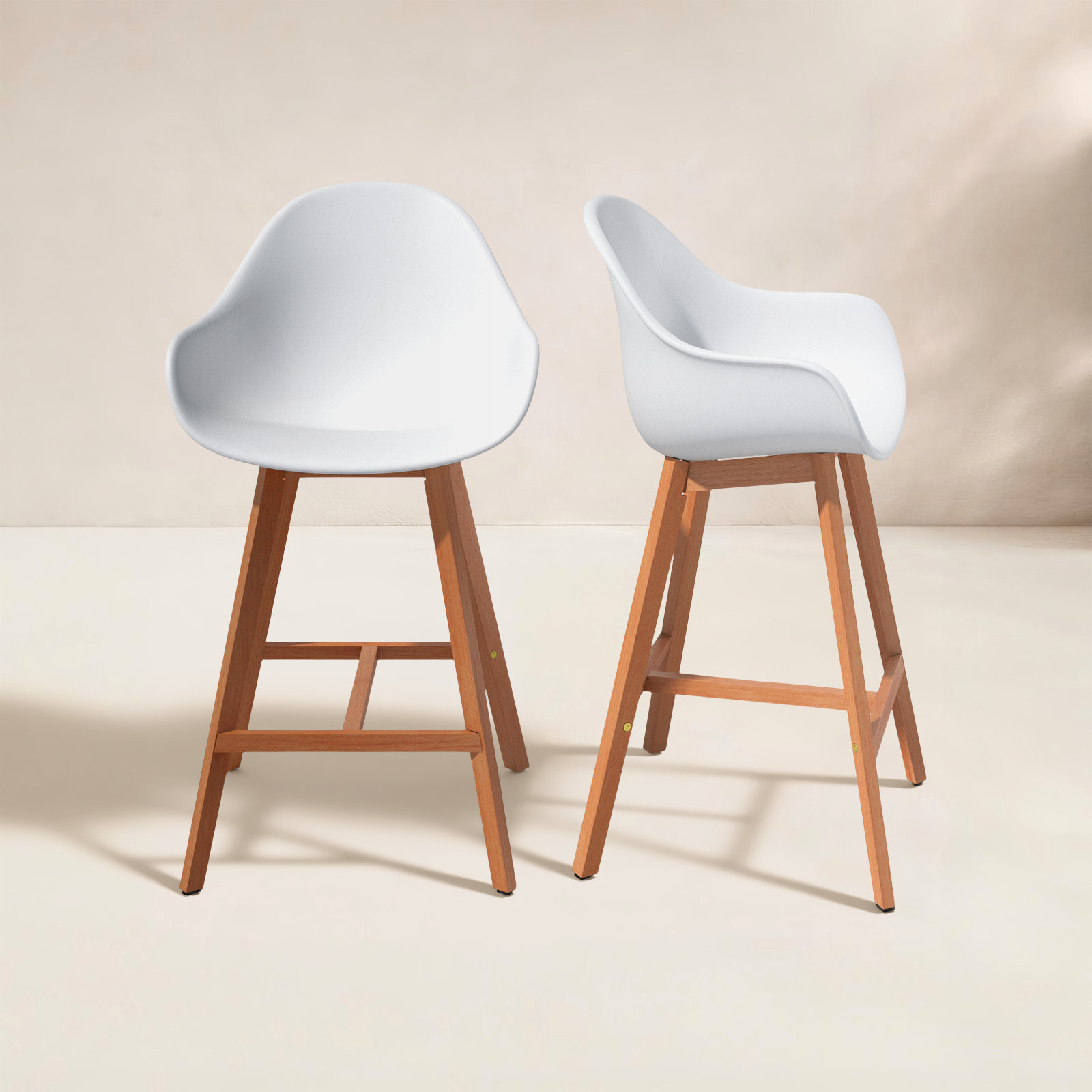 Rafael 40.5'' Eucalyptus Outdoor Bar Stool, Brown