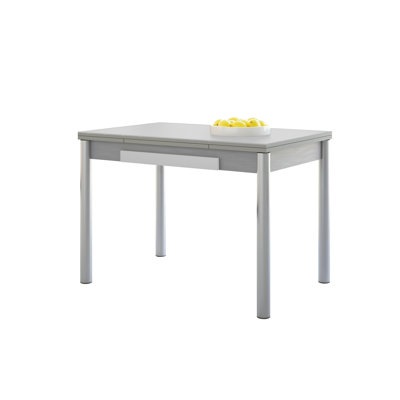 Kitchen Table With Black Wings, Round Legs, 90X50cm (Crystal)