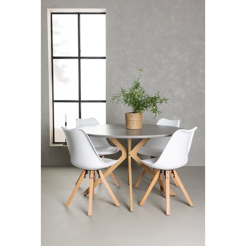 Gerber 4 - Person Dining Set, White, White