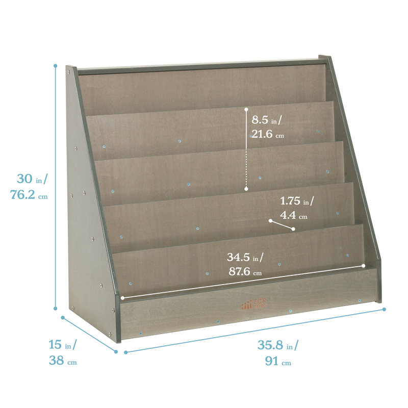 Gray Wash Birch Wood Kids' Single-Sided Book Display