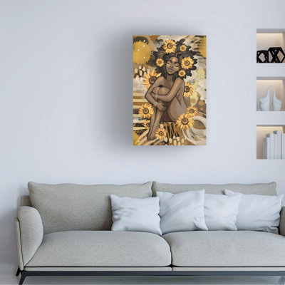 Art mural sur toile tendue - tournesol Justin Copeland pour décor de salon, de chambre à coucher ou de bureau - 16 x 24