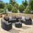 Outdoor Patio Furniture 11-Piece Half-Moon Sectional Round Patio Furniture Set Sofa With Tempered Glass Round Coffee Table-348528100