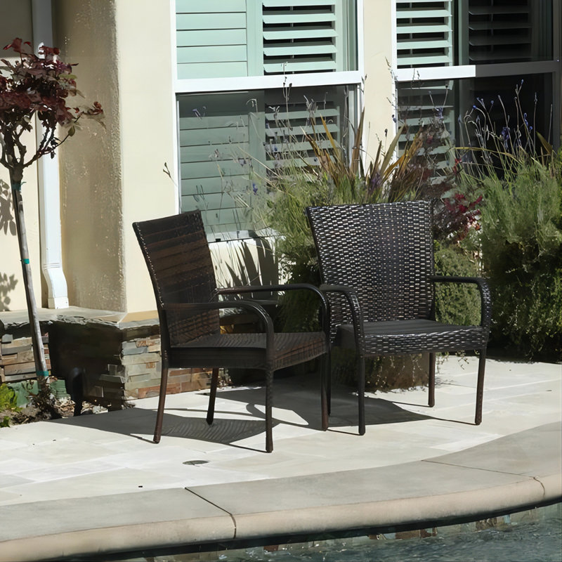 Outdoor Brown Wicker Dining Chairs, Brown