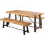 Ensemble de salle à manger d'extérieur 3 pièces en bois d'acacia, finition teck