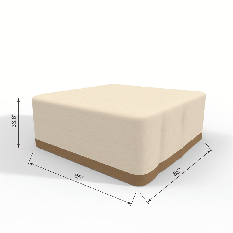 Beige Outdoor Waterproof Furniture Cover – 216×216×93Cm, 240G/? Polyester With PVC Coating & Sealed Seams
