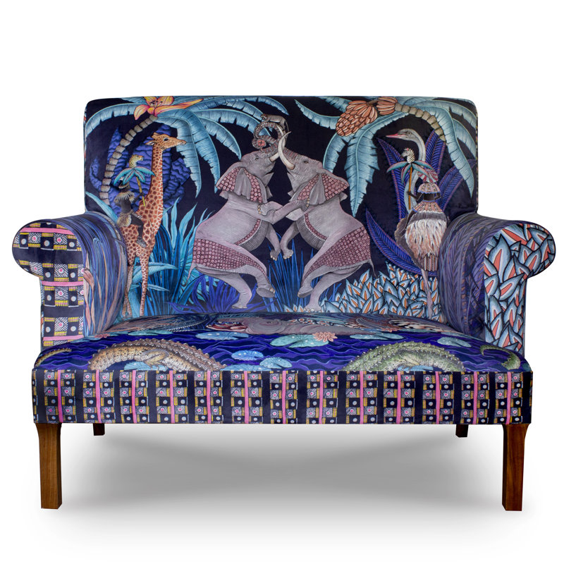 Ardmore 58" Limited Edition Rolled Arm Loveseat, Blue Velvet