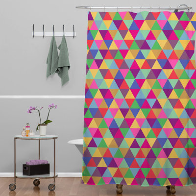 Rideau de douche simple Love with Triangles