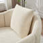 Fauteuil demi-tonneau pivotant en lin avec coussins 31,5 po