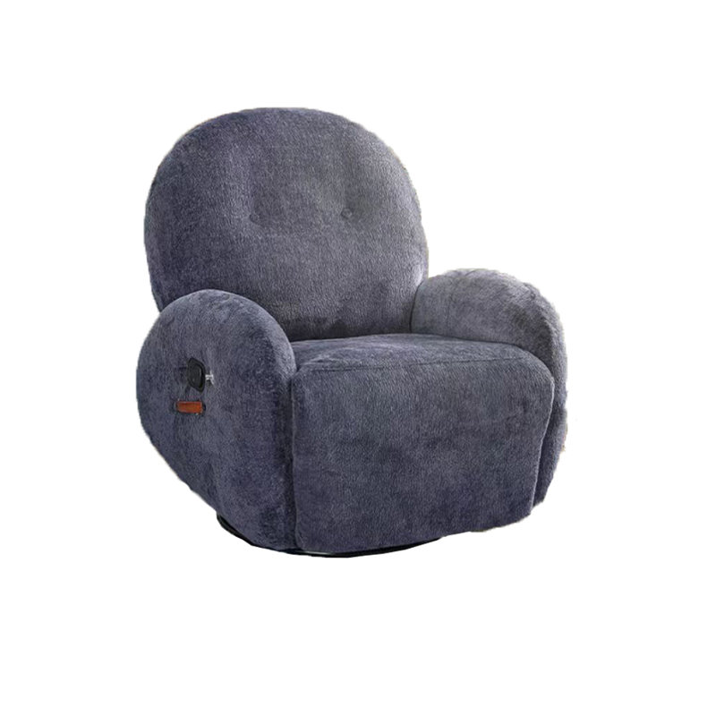 Sasia Upholstered Recliner, Blue Polyester Blend