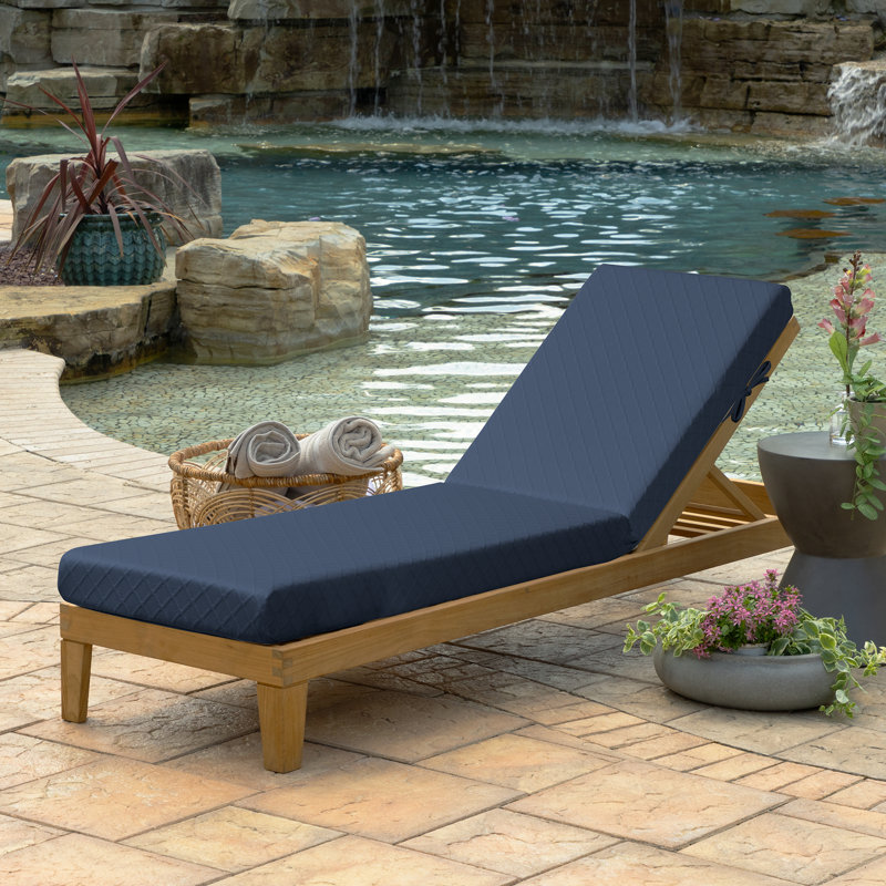 Housse de coussin de chaise longue élastique, housse de coussin de patio en tricot extensible, résistante à la décoloration, lavable à la machine, housse de remplacement intérieure / extérieure, s'adapte à plusieurs tailles, bleu marine