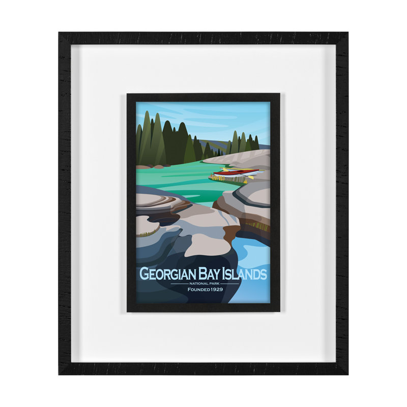 Vitas Bay Island, œuvre d'art encadrée sous verre GO By Studio, H 25,5 po x l 21,5 po, Sans mat