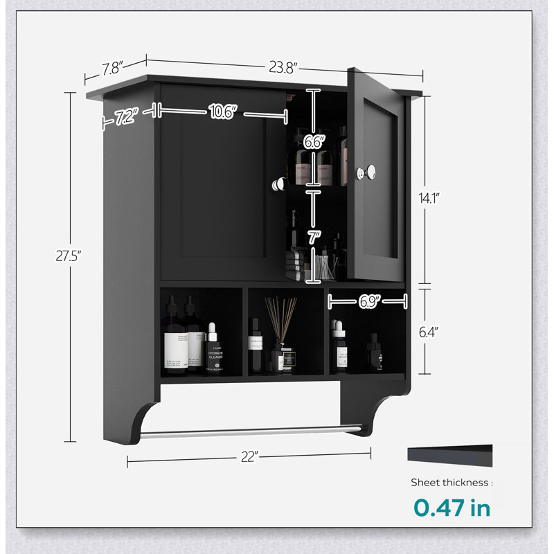 Bathroom Cabinet, Black