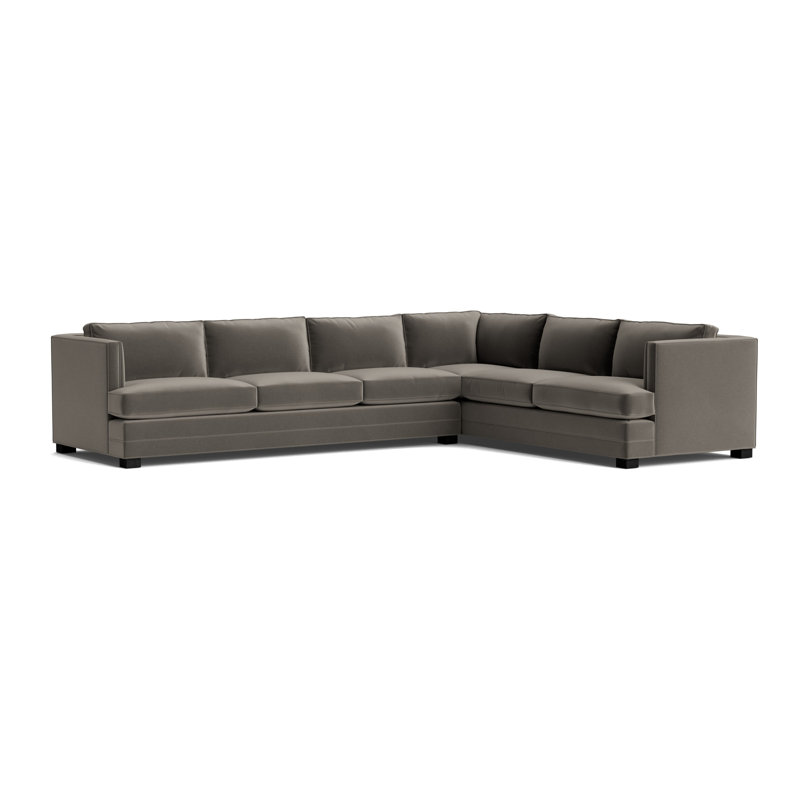Keaton Chaise Sectional, Performance Velvet - Graphite, Black