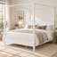 Lit plateforme Postelune King en bois avec baldaquin et tête de lit, style rustique campagnard, pieds fuselés d'inspiration milieu du siècle, dégagement de rangement de 21 cm et capacité de charge de 363 kg-1164587849