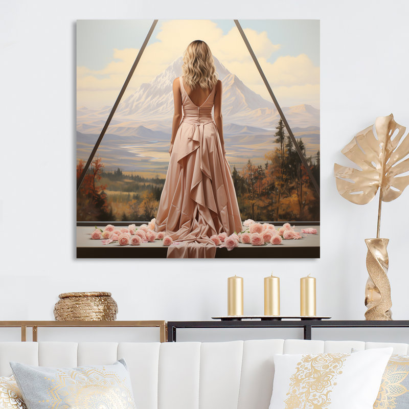 Crystal Visions Woman Meditation Landscape - mode, art mural en métal, H 16 po x l 16 po