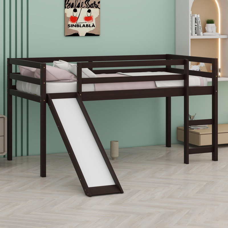 Loft Bed With Slide, Espresso