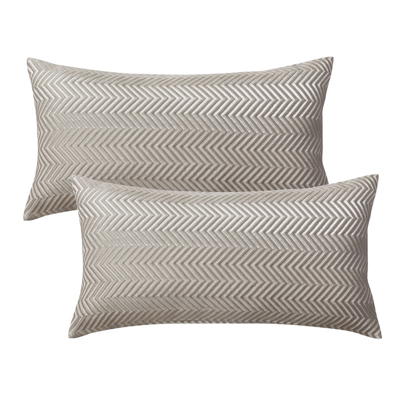 Chevron Rectangular Lumbar Pillow Cover, Khaki