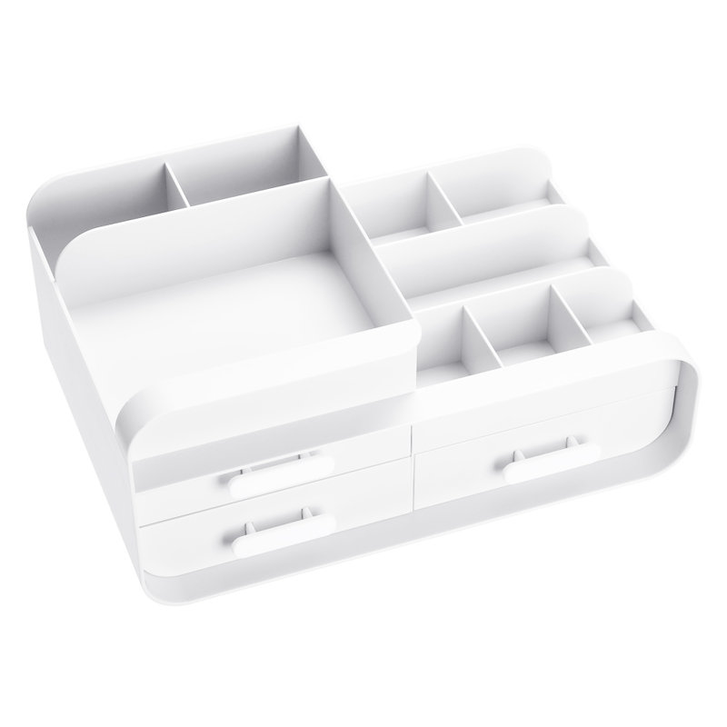 Plastic Makeup Organiser, White