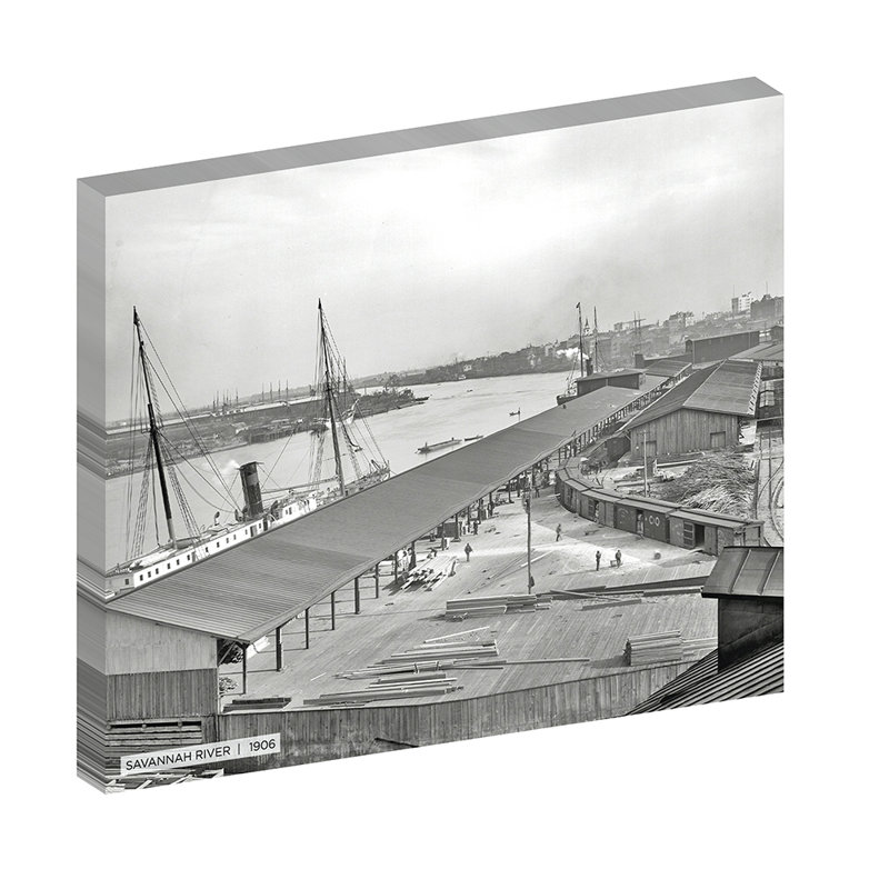 «Savannah River, Historic Savannah», reproduction de photo sur toile tendue, H 20 po x l 24 po x P 1,5 po