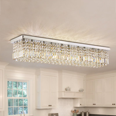 Casey-Rae 6/8/10 - Light Flush Mount Dimmable Kitchen Island Square / Rectangle Chandelier