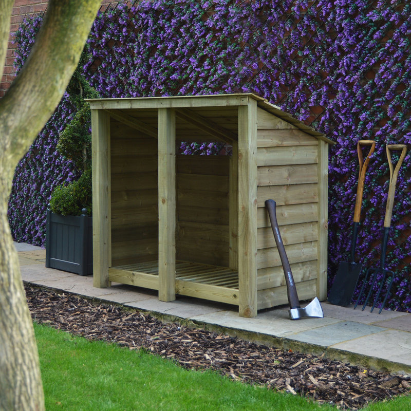 Tangier 150cm W x 74.5cm D Solid Wood Log Store, Light Green