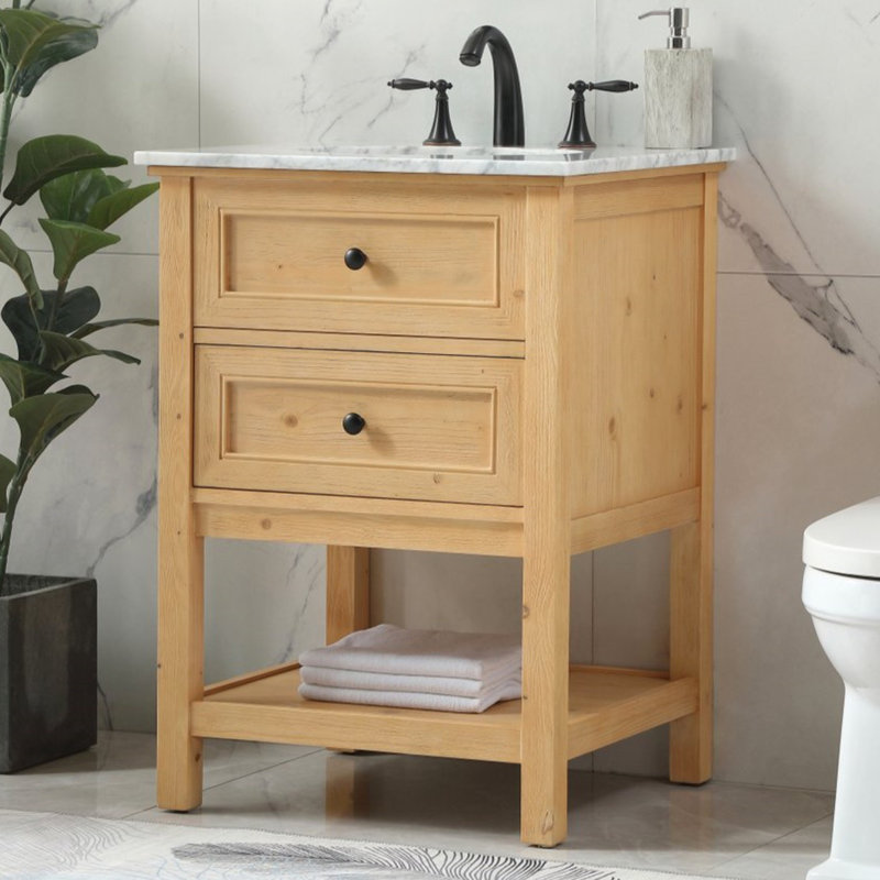 Ensemble de meuble-lavabo simple 24 po Bonsai, Naturel